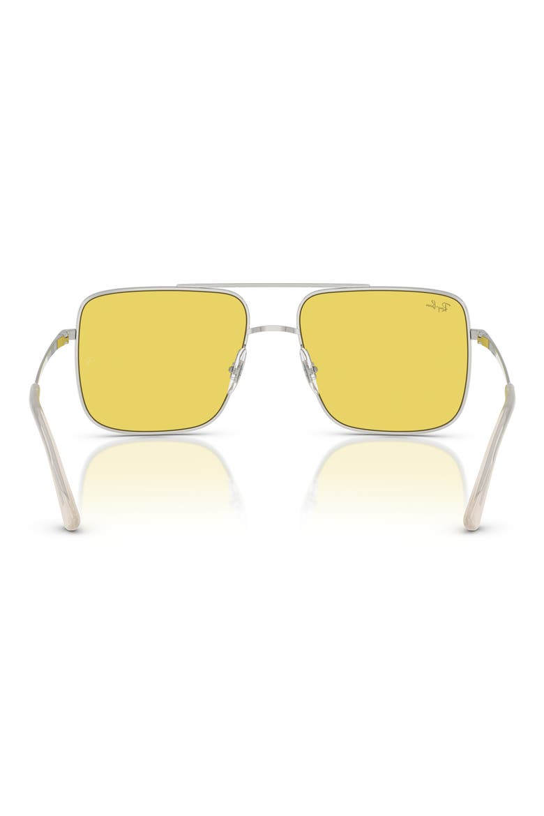 56mm Square Sunglasses, Alternate, color, SILVER