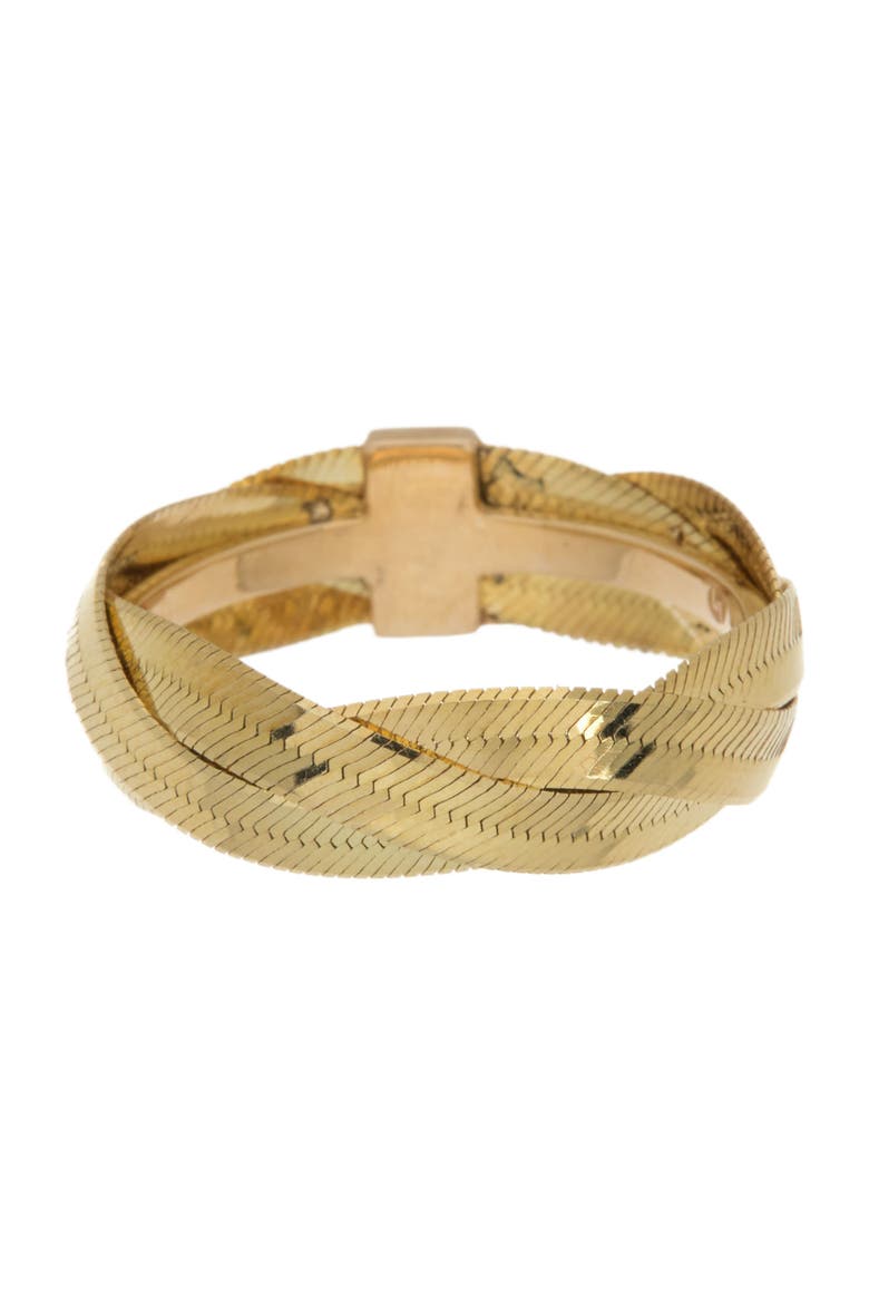 14K Yellow Gold Triple Braided Band Ring, Main, color, YELLOW GOLD