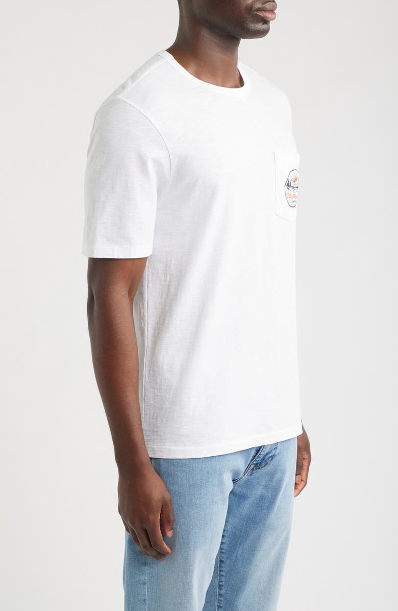 Faherty Sunwashed Colorado Graphic Pocket T-Shirt, Alternate, color, White