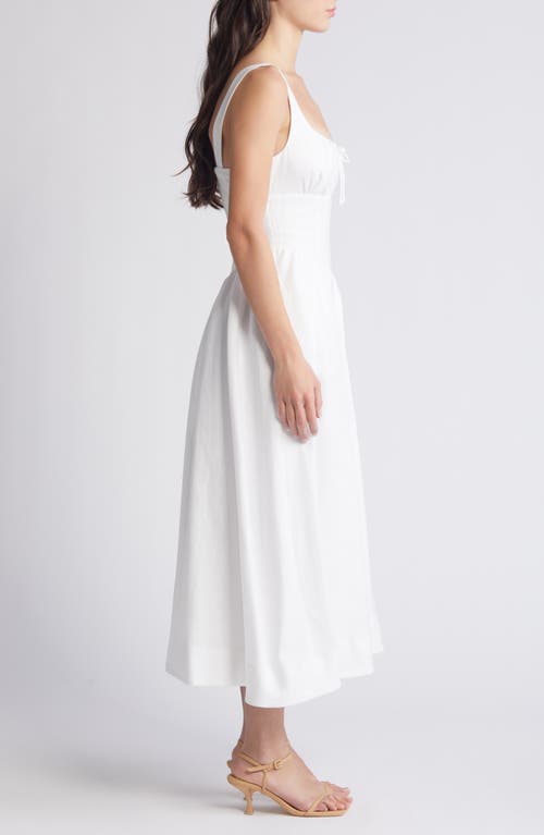 Reformation Balia Linen Sleeveless Basque-waist Midi Dress