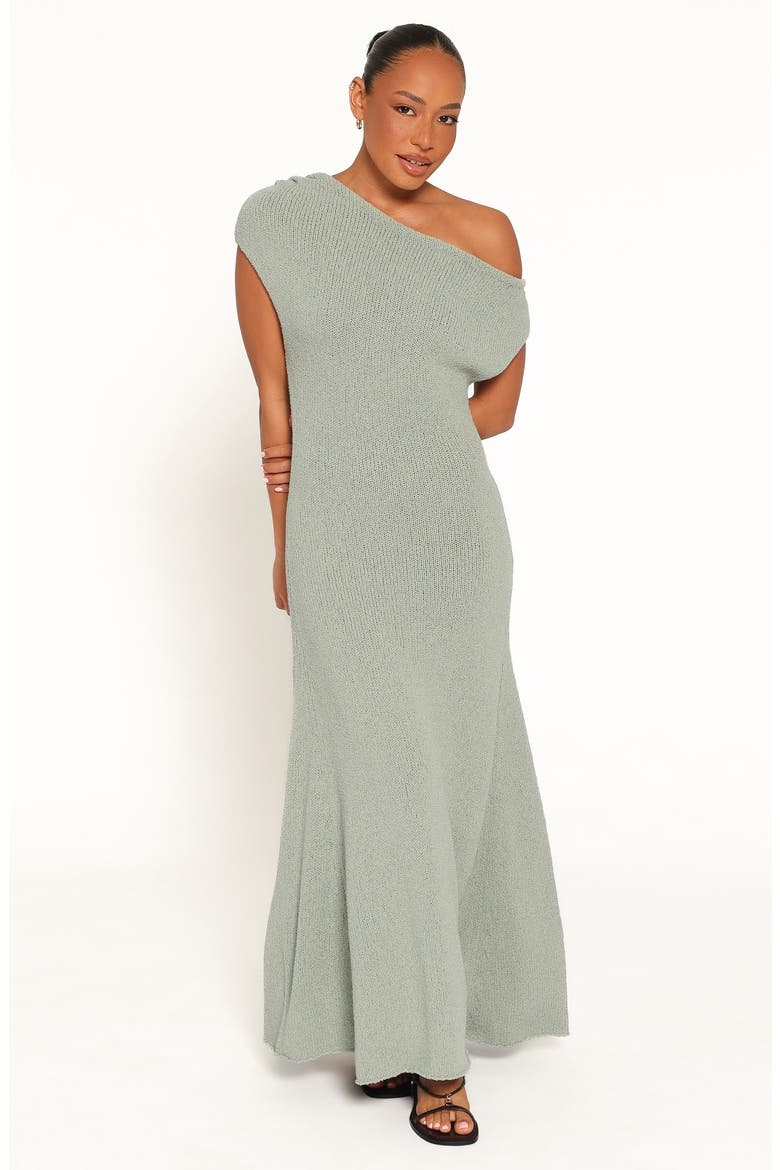Linora Off Shoulder Maxi Dress, Alternate, color, SAGE GREEN