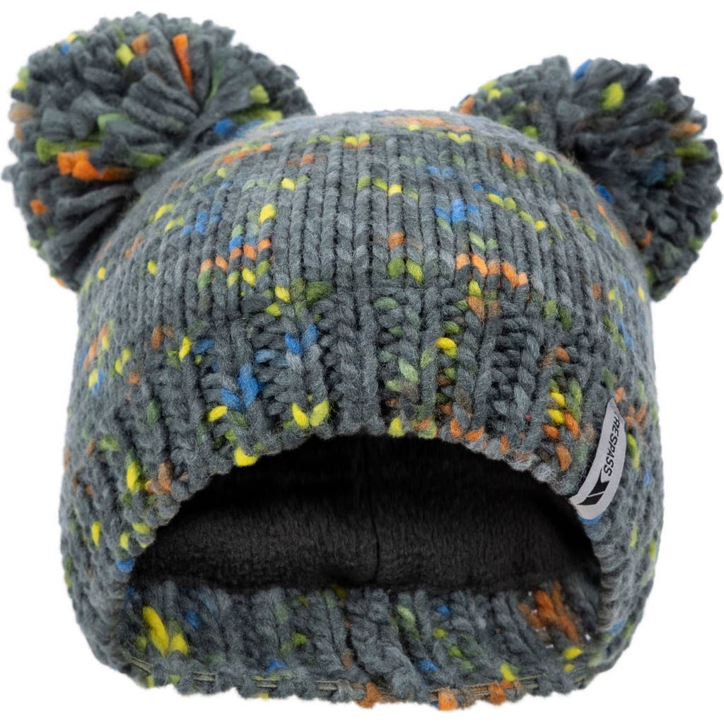 Trespass Childrens/kids Ted Pom Pom Beanie In Spruce Green