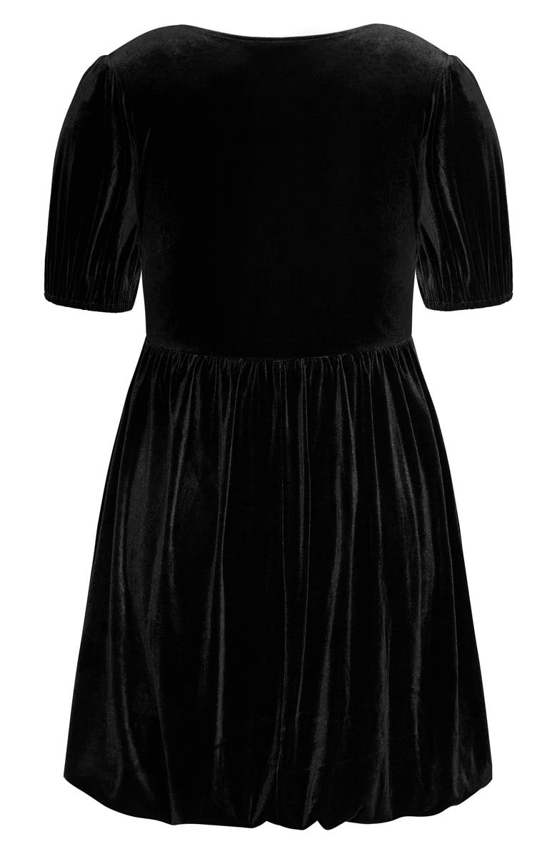 City Chic Ada Fit & Flare Stretch Velvet Minidress, Alternate, color, 