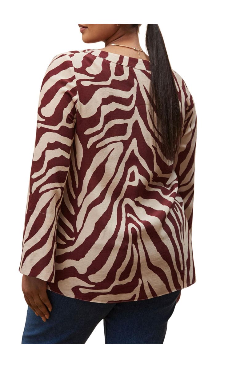 Live Unlimited Animal Print Split Sleeve Blouse, Alternate, color, Cream