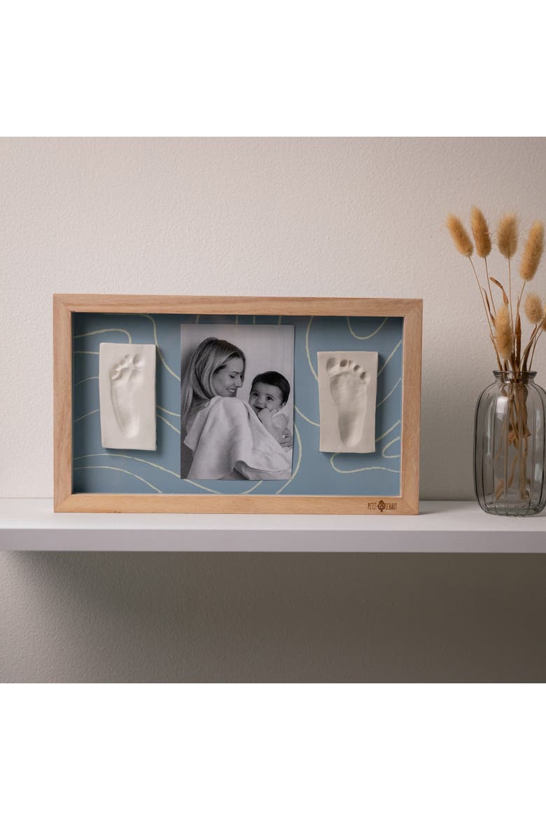 2 Prints - Baby Imprint & Photo Frame, Twin Keepsake Frame, Alternate, color, Blue Abstract