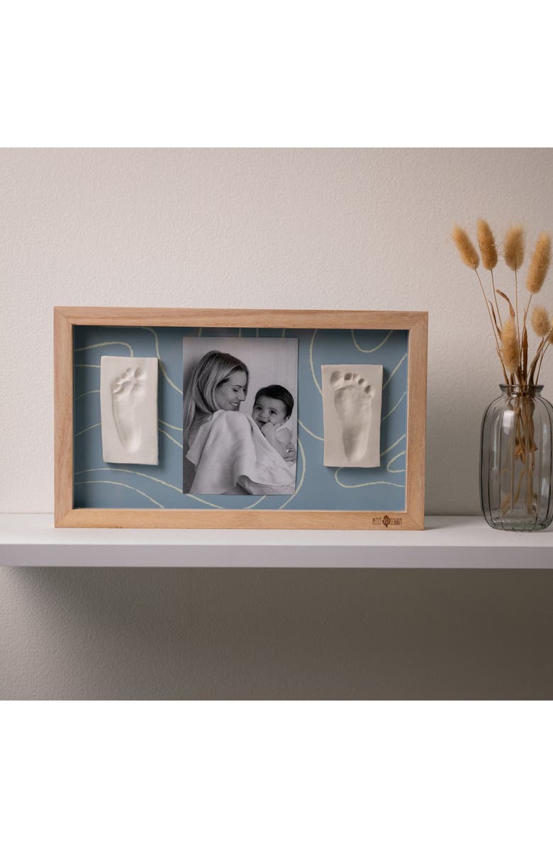 Petit Artichaut 2 Prints - Baby Imprint & Photo Frame, Twin Keepsake Frame, Alternate, color, Blue Abstract
