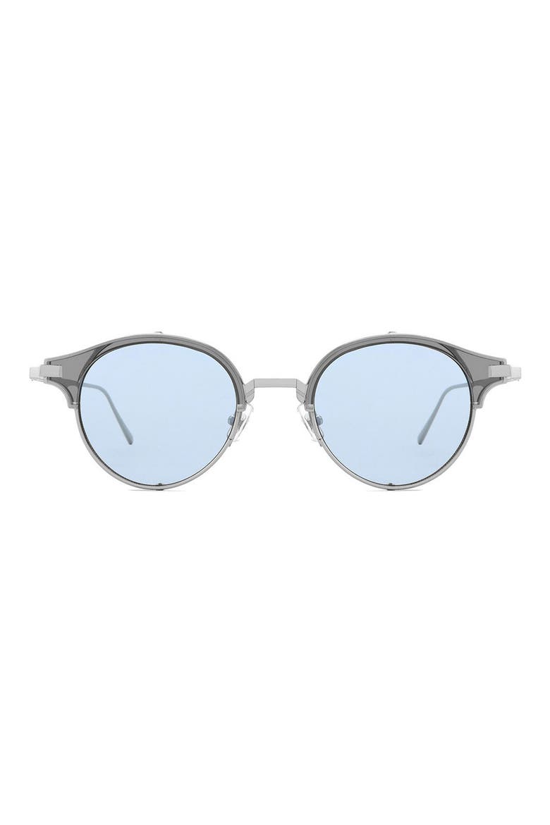 Double Erok 50mm Cat Eye Sunglasses, Main, color, SILVER/ BLUE