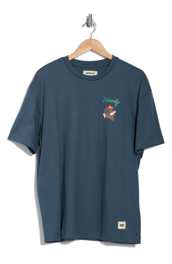 Cat Wwr Danny Diesel Boxy Cotton T-shirt In Orion Blue