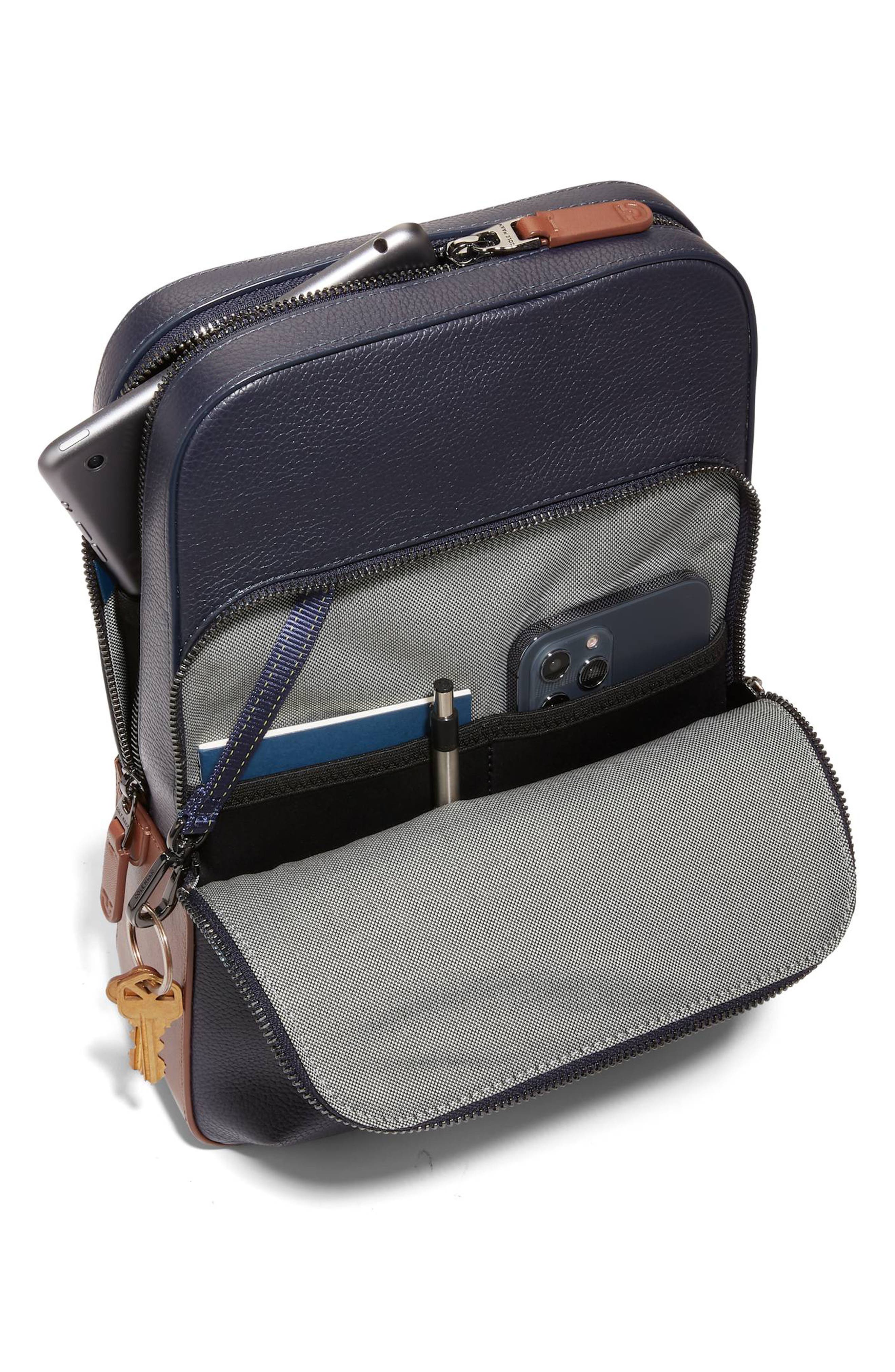 Cole Haan Triboro Leather Sling, Alternate, color, Navy/ New British Tan