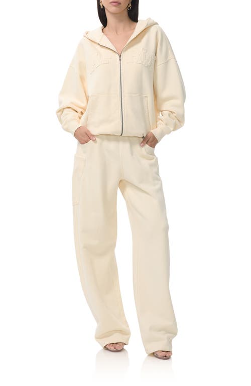Afrm Ryan Cotton Wide Leg Sweatpants In White