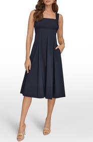 DONNA KARAN WEEKEND Fit & Flare Midi Dress