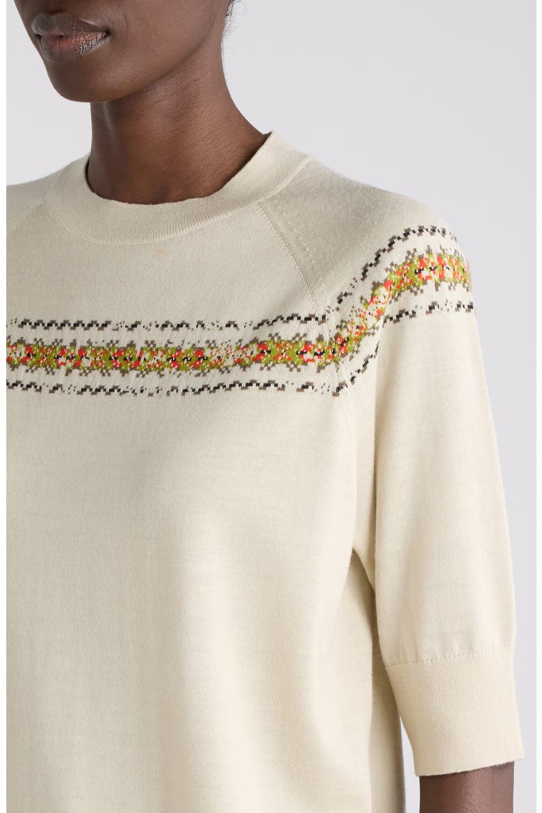 Tuano Pixelated Graphic Wool Sweater, Alternate, color, ECRU