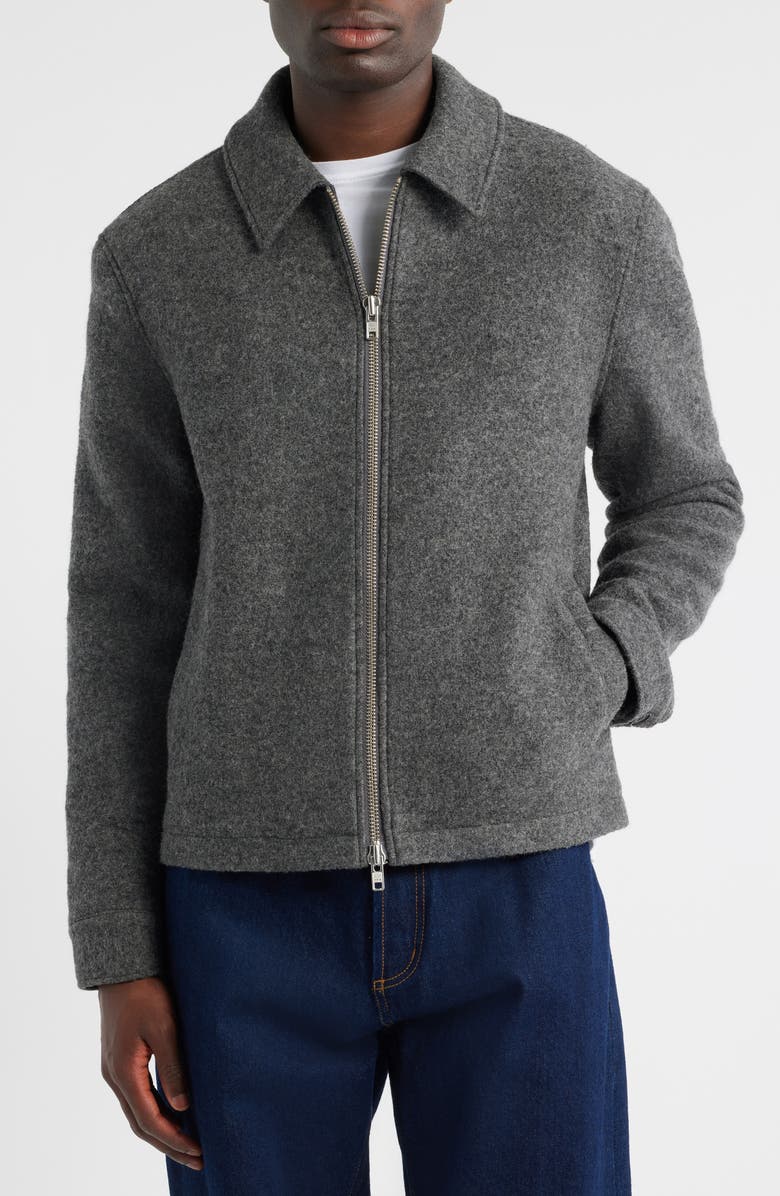 Wax London Eldon Boiled Wool Zip Jacket, Alternate, color, Mid Grey