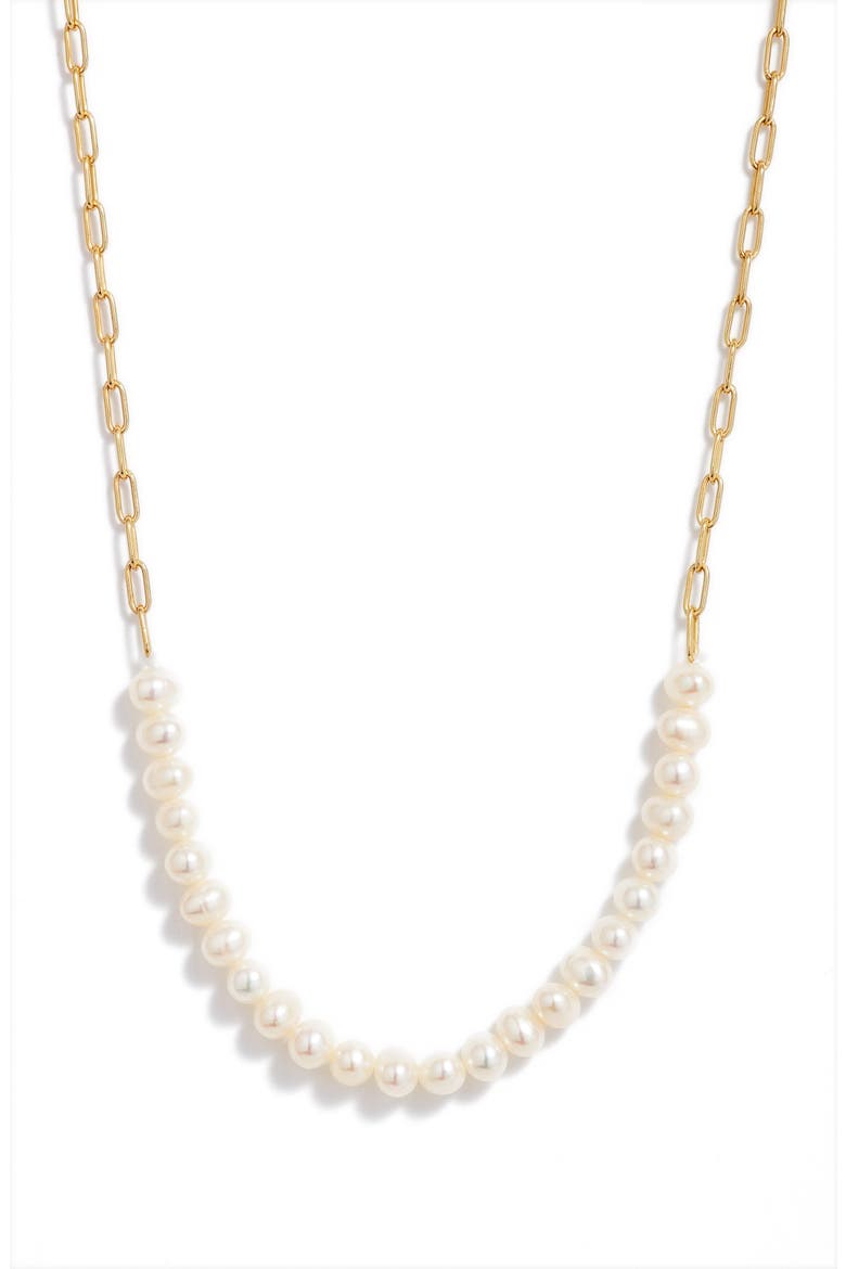 Pearl Frontal Necklace, Main, color, GOLD