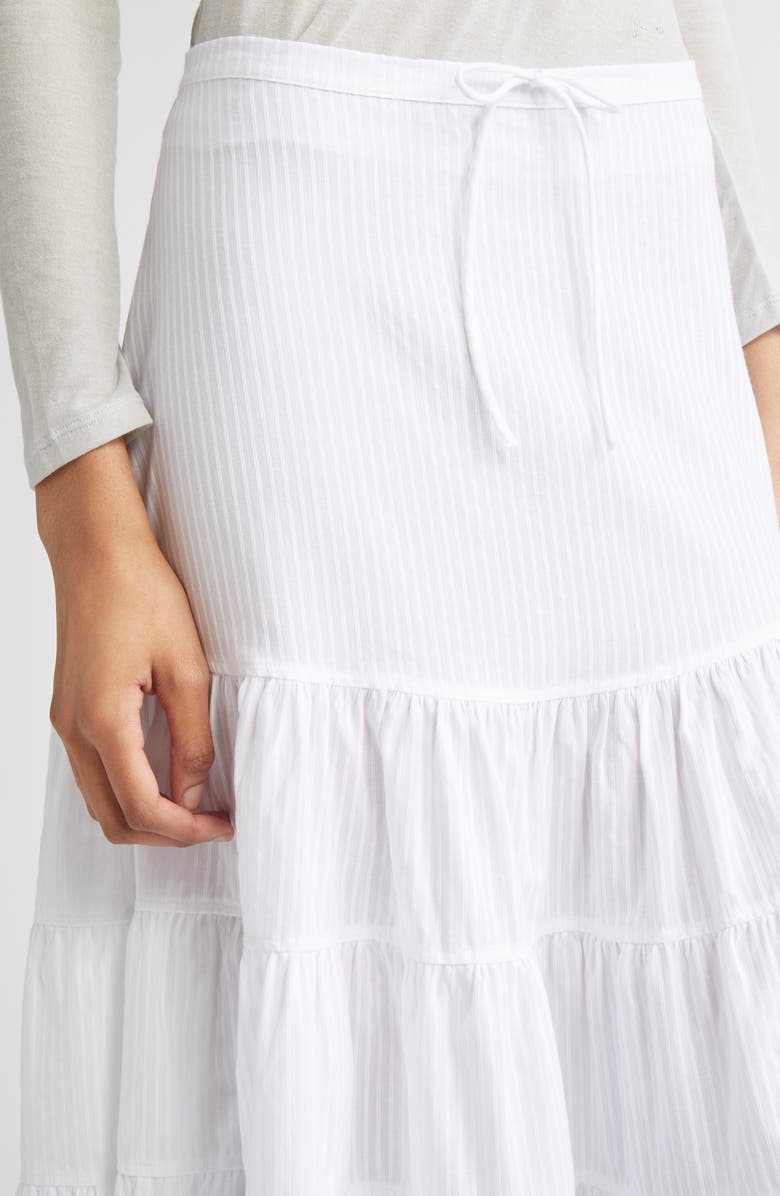 Paloma Wool Long Etoile Stripe Tiered Cotton Maxi Skirt, Alternate, color, White