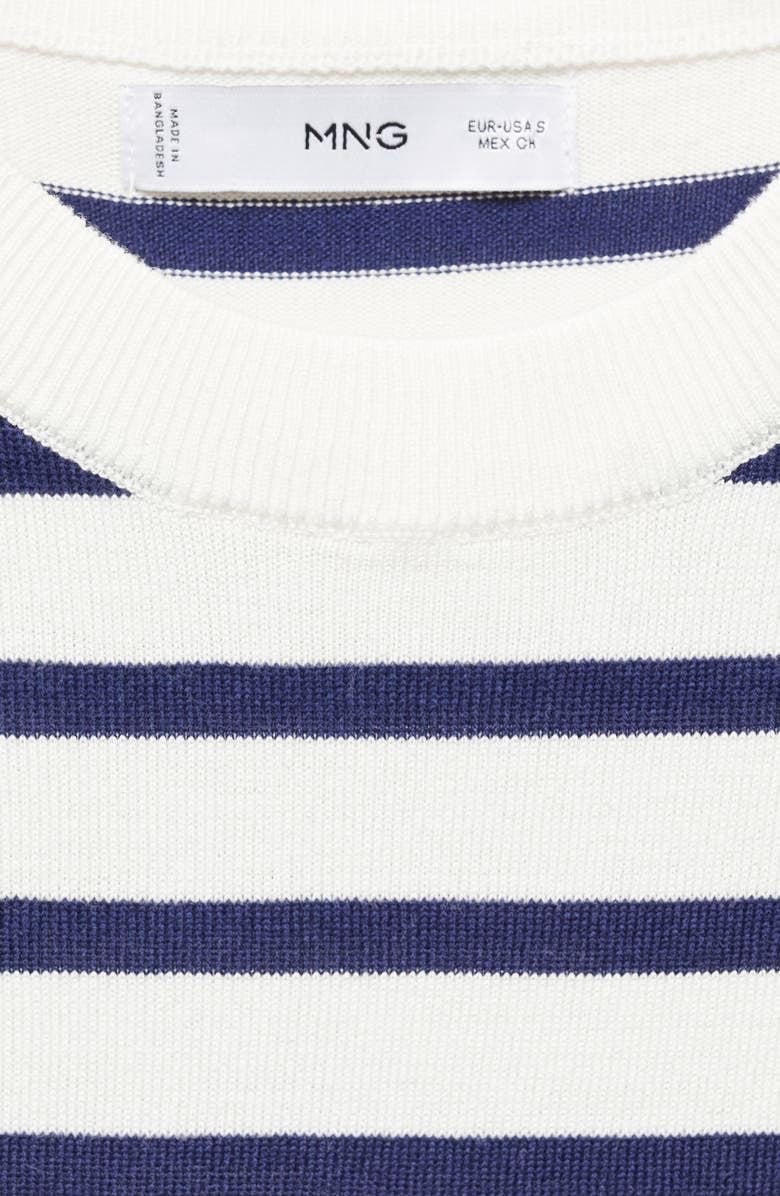 MANGO Stripe Short Sleeve Sweater, Alternate, color, 