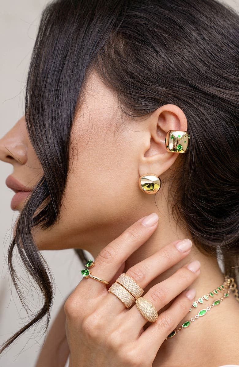 Ettika Single Scattered Crystal Ear Cuff, Alternate, color, Green