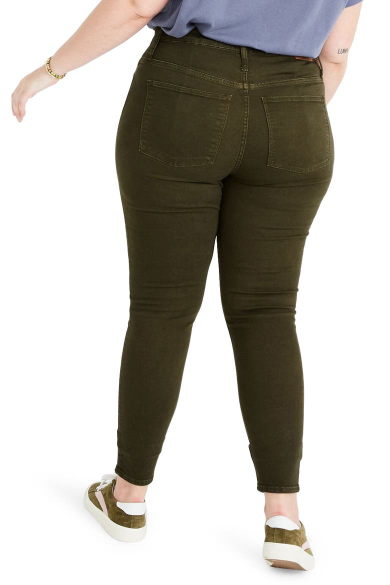 9-Inch Mid-Rise Skinny Jeans: Garment Dyed Button Front Edition, Alternate, color, DRIED OLIVE