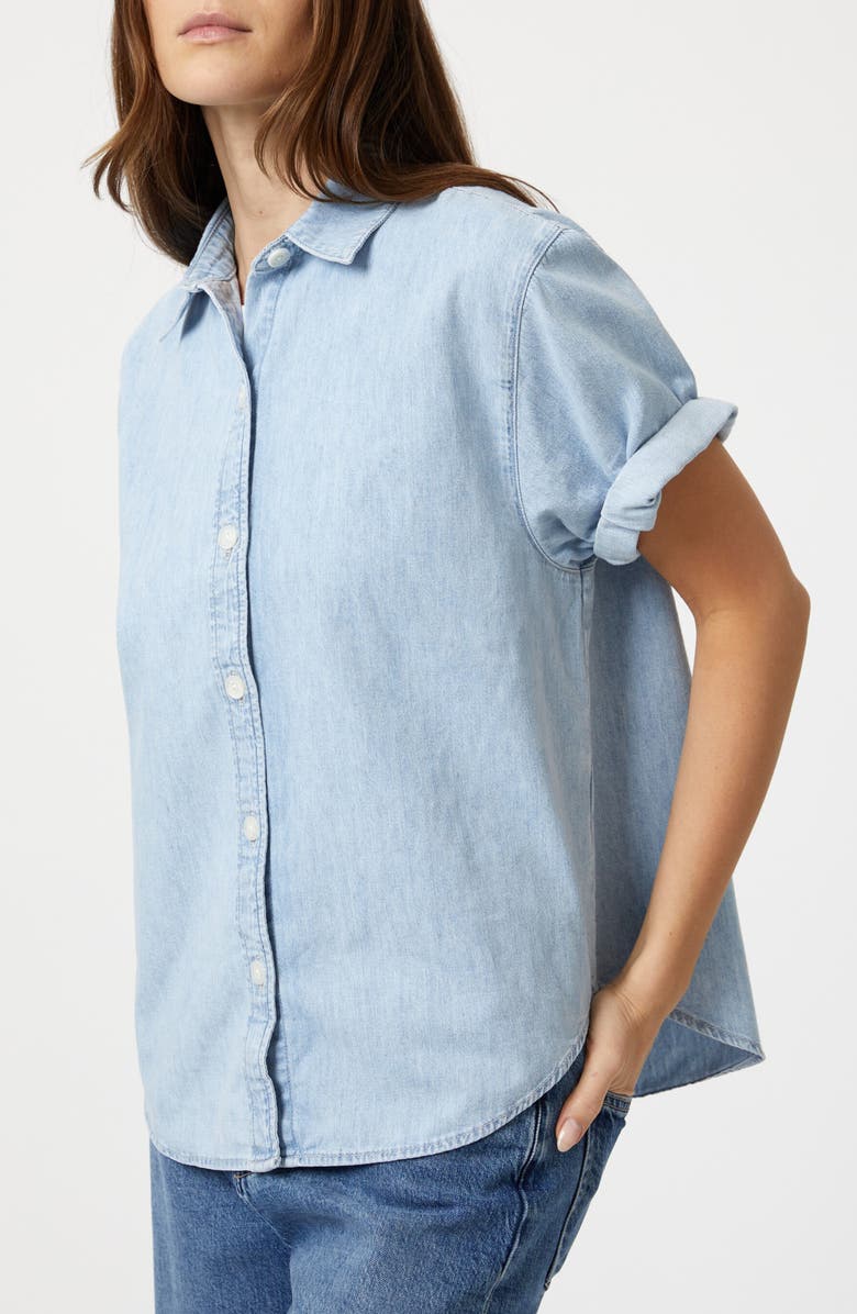 Mavi Jeans Deva Short Sleeve Denim Button-Up Shirt, Alternate, color, 