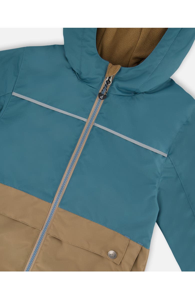 Deux par Deux Little Boy's Colorblock Mid-Season Jacket Neutral Blue And Taupe, Alternate, color, 