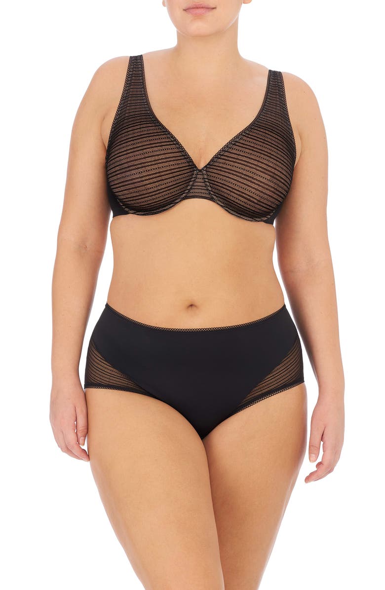 Natori Revive Unlined Underwire T-Shirt Bra, Alternate, color, Black / Buff