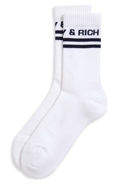 Sporty And Rich Sporty & Rich Logo Cotton Blend Crew Socks