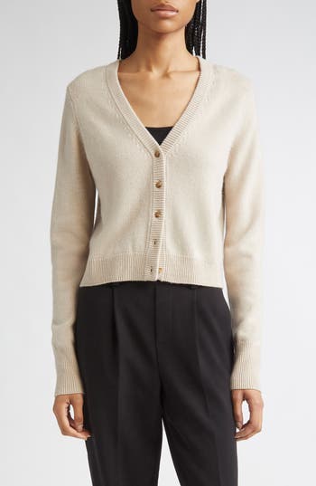 Vince Wool & Cashmere Cardigan In White