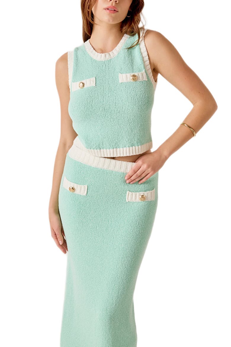 Crop Sweater Vest, Alternate, color, MINT COMBO