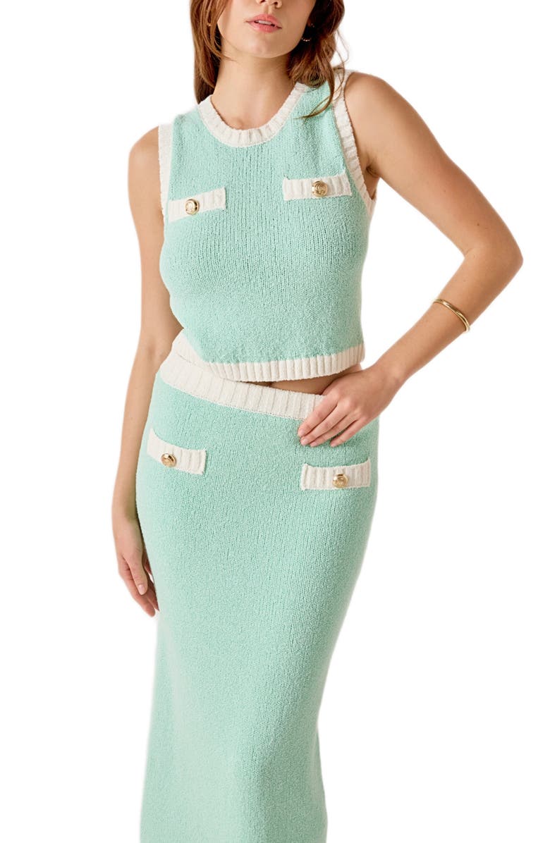 MARSY Crop Sweater Vest, Alternate, color, Mint Combo
