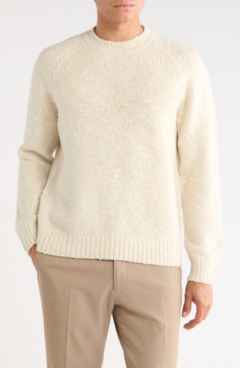 Bouclé Raglan Crewneck Sweater