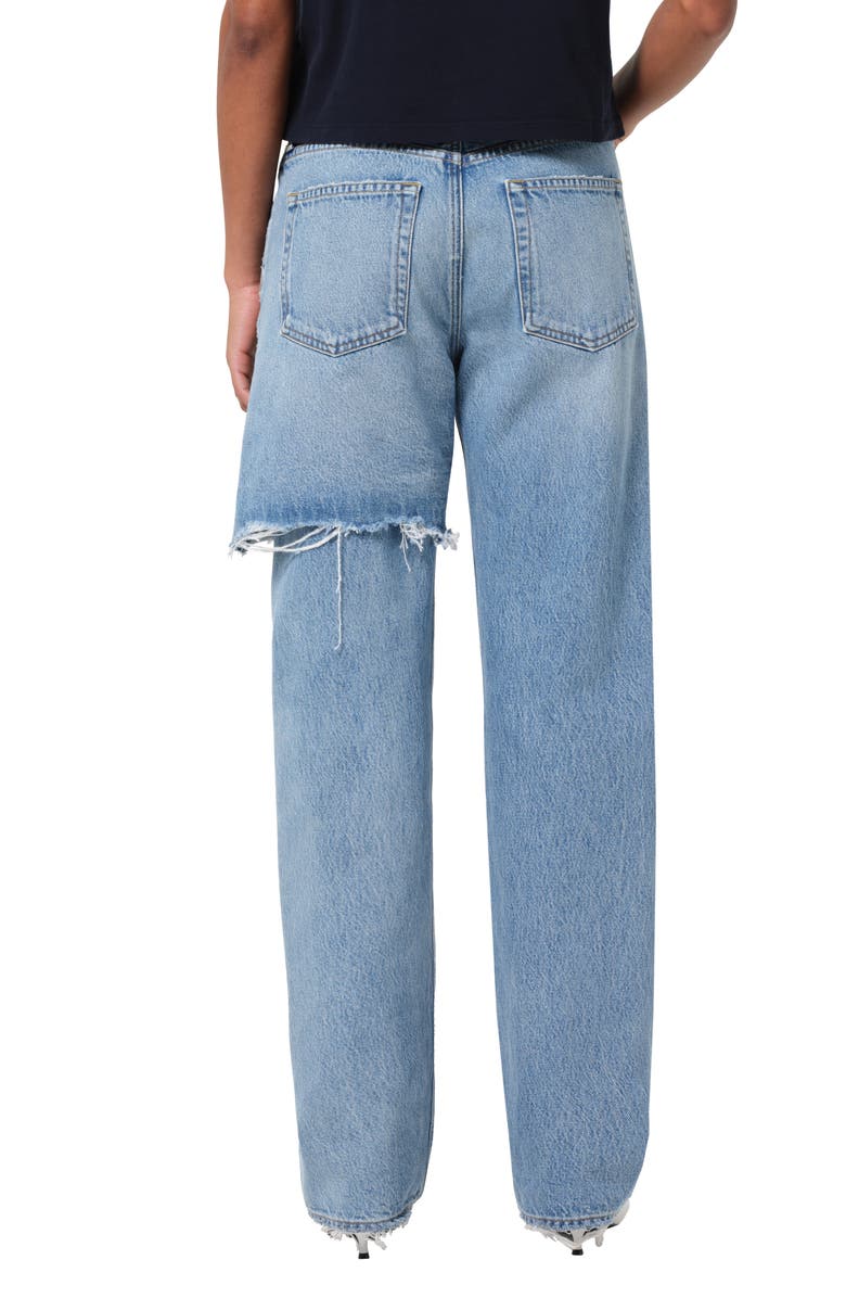 AGOLDE Amryn Double Layer Ripped Straight Leg Jeans, Alternate, color, Release