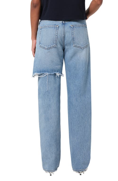 Agolde Amryn Double Layer Ripped Straight Leg Jeans In Blue