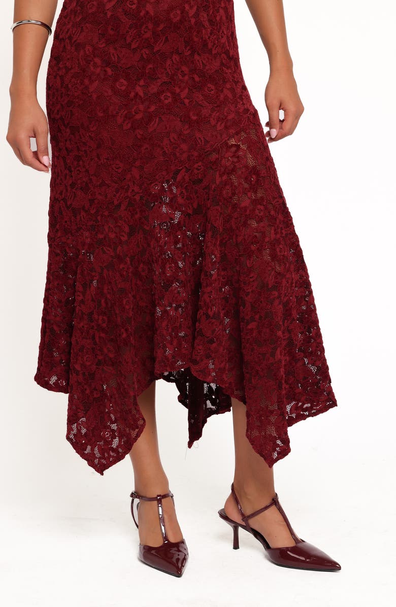 Petal & Pup Lorde Embroidered Lace Midi Dress, Alternate, color, Burgundy Lace