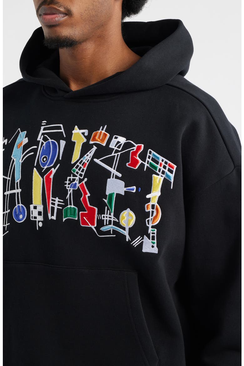 Work of Arc Cotton Graphic Hoodie, Alternate, color, BLACK