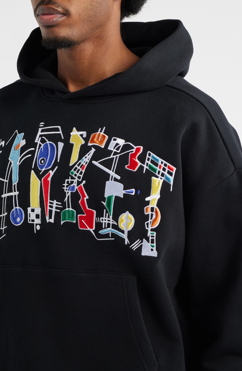 MARKET Work of Arc Cotton Graphic Hoodie, Alternate, color, Black