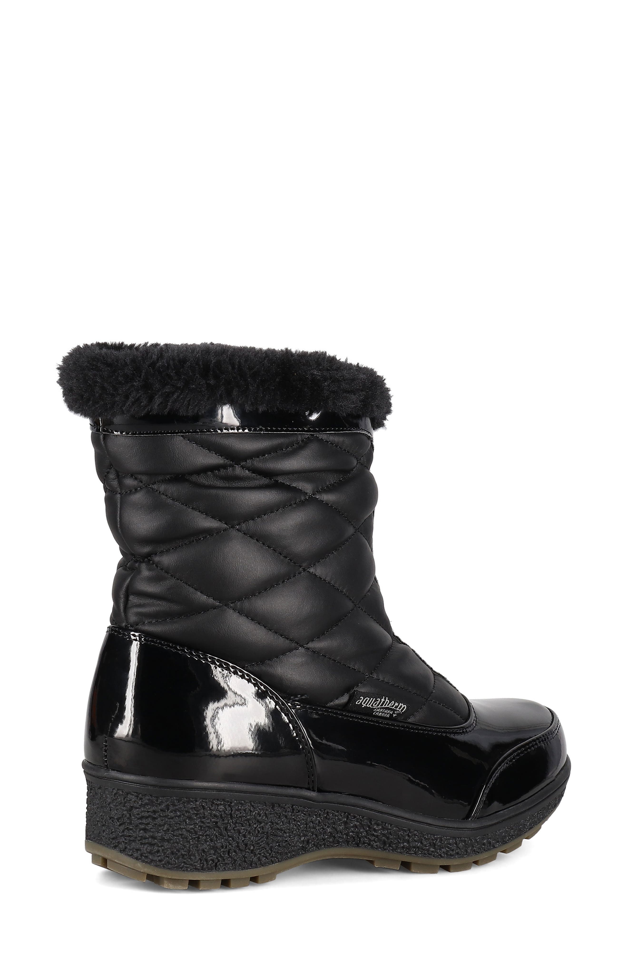 Crispin II Faux Fur Lined Boot, Alternate, color, BLACK PATENT PU