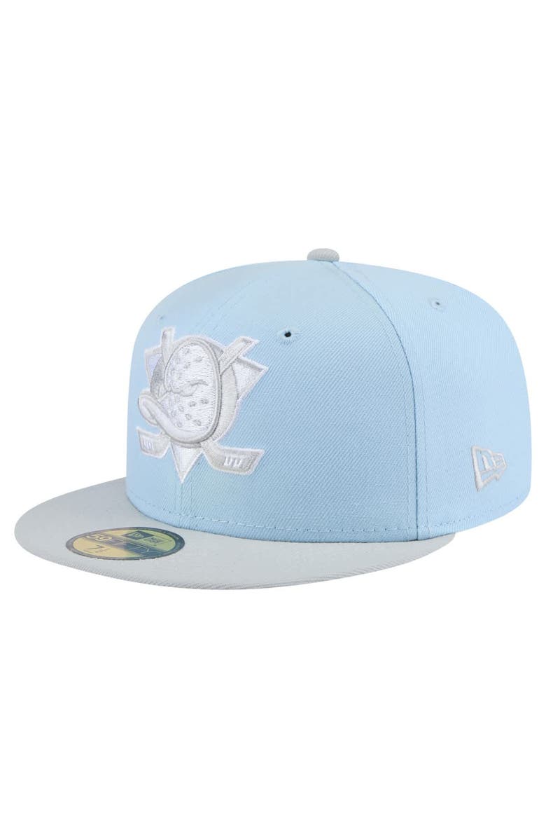New Era Men's New Era  Light Blue/Gray Anaheim Ducks Color Pack Two-Tone 59FIFTY Fitted Hat, Main, color, 