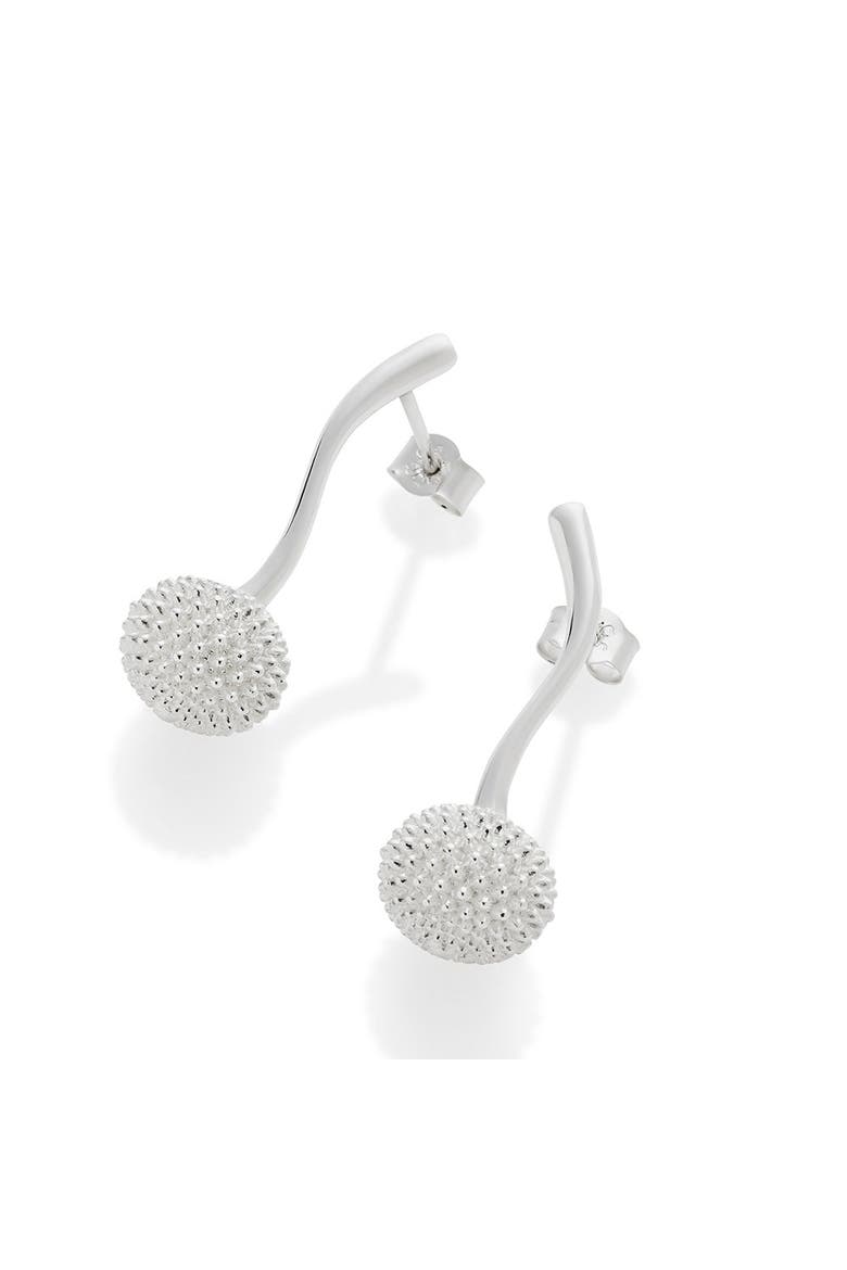 Pom Pom Drop Earrings, Alternate, color, Sterling Silver