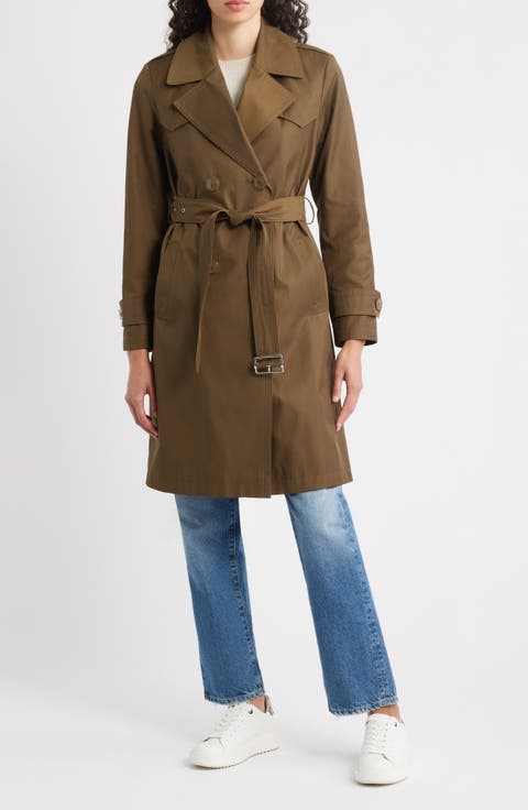 Water Resistant Cotton Blend Trench Coat