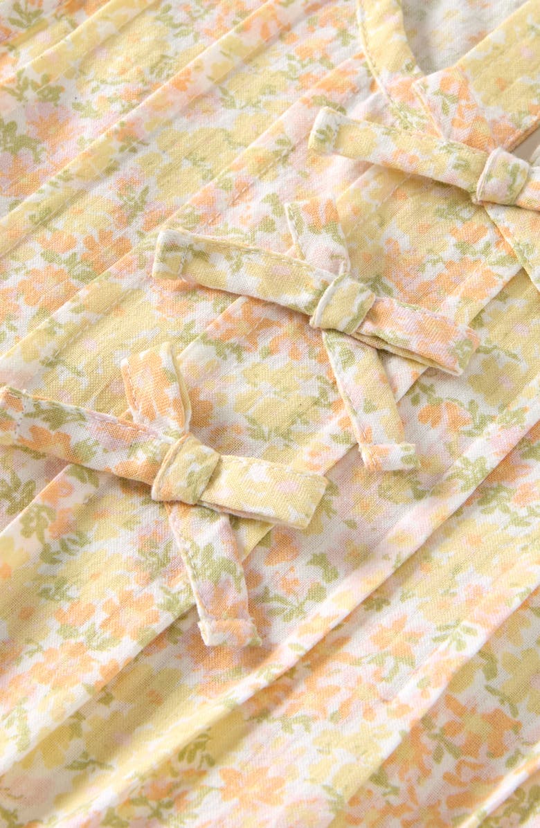 Nordstrom Kids' Bow Pintuck Dress, Alternate, color, Yellow/ Pink Blooming Meadow