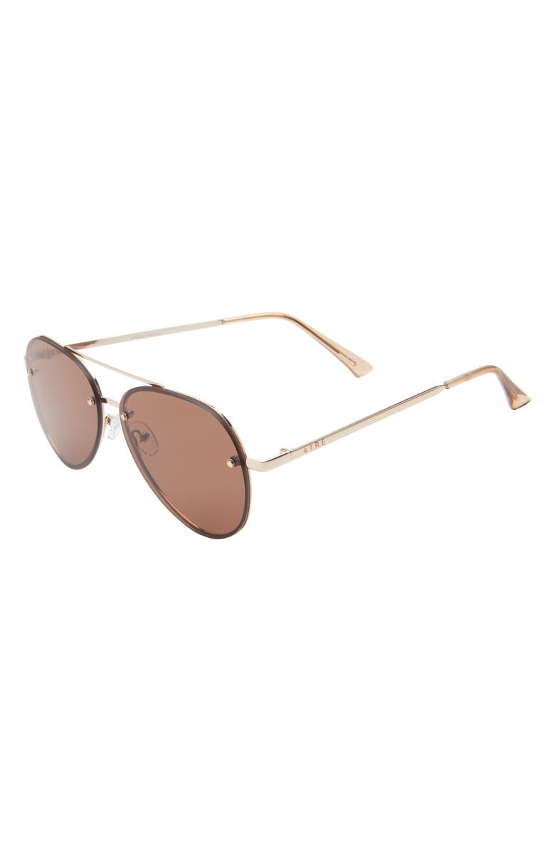 AIRE Mirzam 60mm Aviator Sunglasses, Alternate, color, Gold/Brown Mono
