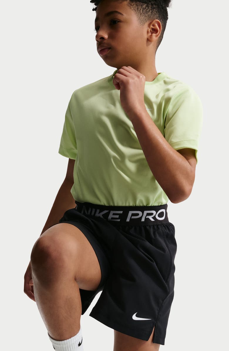 Nike Kids' Dri-FIT Shorts, Alternate, color, Black/ White/ White