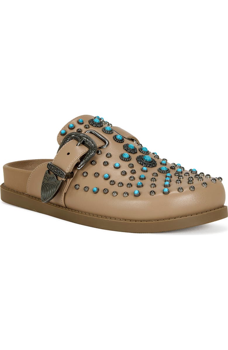 AZALEA WANG Flair Studded Clog, Main, color, Tan