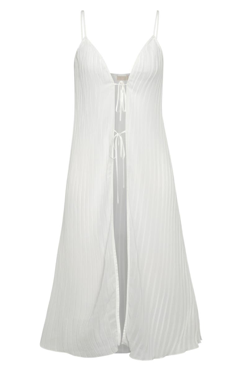 La Blanca Sunbeams Open Tie Front Cover-Up, Alternate, color, White