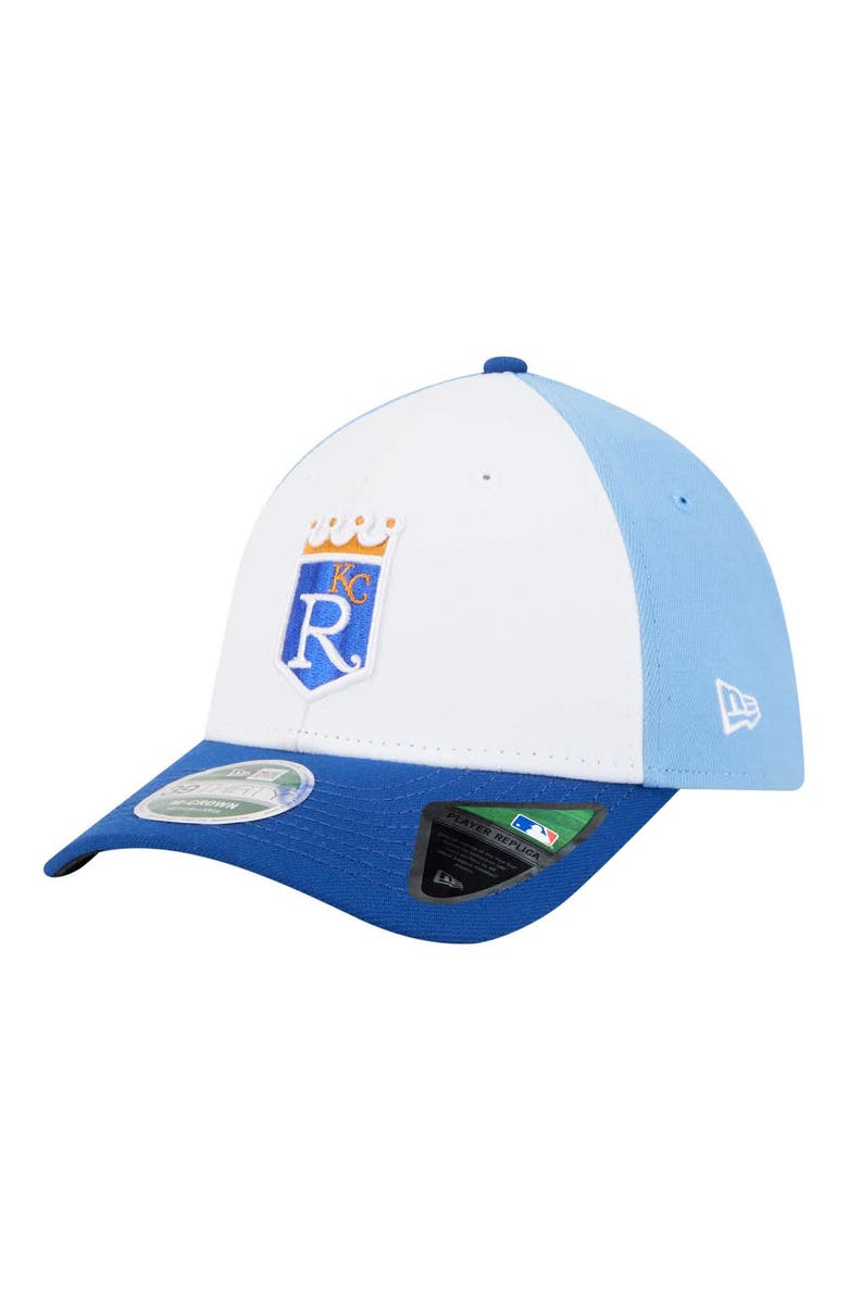 New Era Men's New Era  White/Royal Kansas City Royals Player Replica 39THIRTY M-Crown Flex Hat, Main, color, White