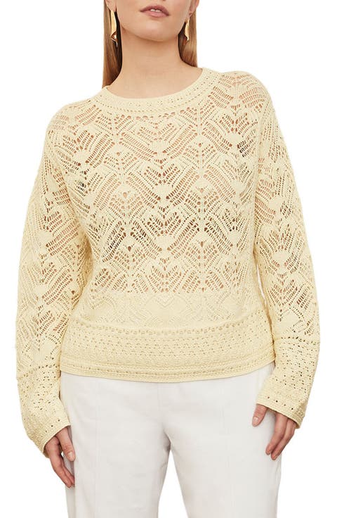 Lace Patchwork Cotton Pullover (Plus Size)