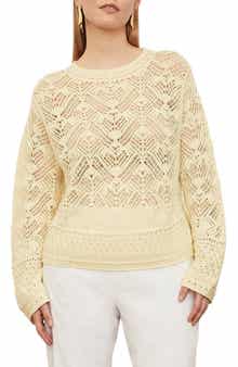 Lace Patchwork Cotton Pullover