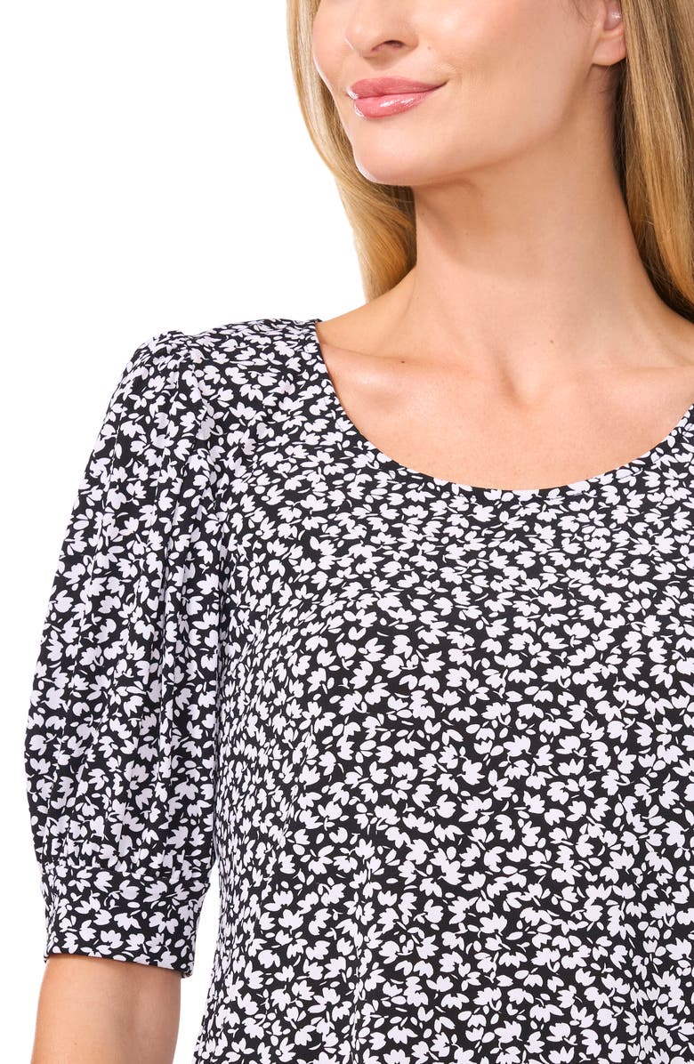 CeCe Floral Scoop Neck Jersey Top, Alternate, color, 