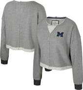 COLOSSEUM Women's Colosseum Charcoal Michigan Wolverines Magnum Scoop Neck Cropped Pullover Sweatshirt
