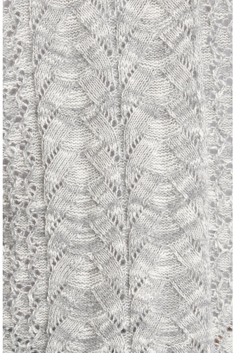 Scallop Edge Cashmere & Wool Blend Cardigan, Alternate, color, GREY MELANGE